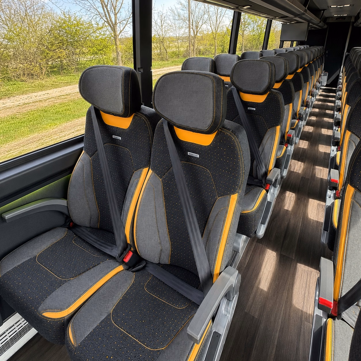 fort lauderdale charter bus rental interior